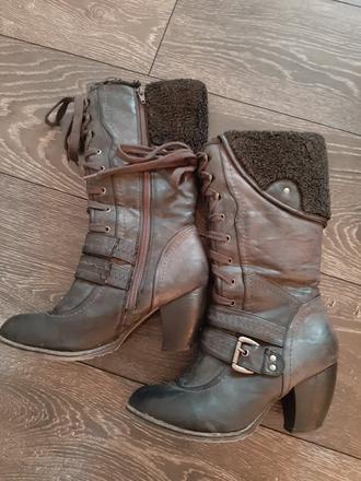 Sivé teplé čižmy, 38