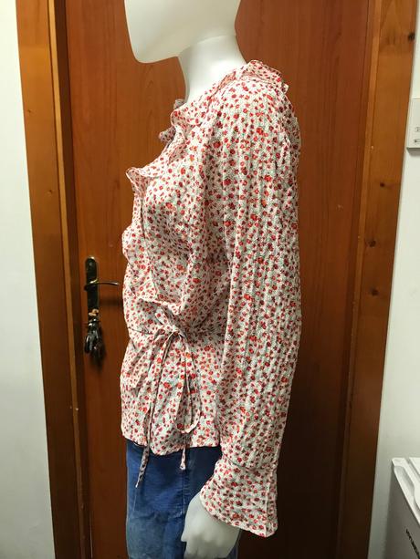 Kvetovaná blúzka na zaväzovanie, 42, bonprix,42