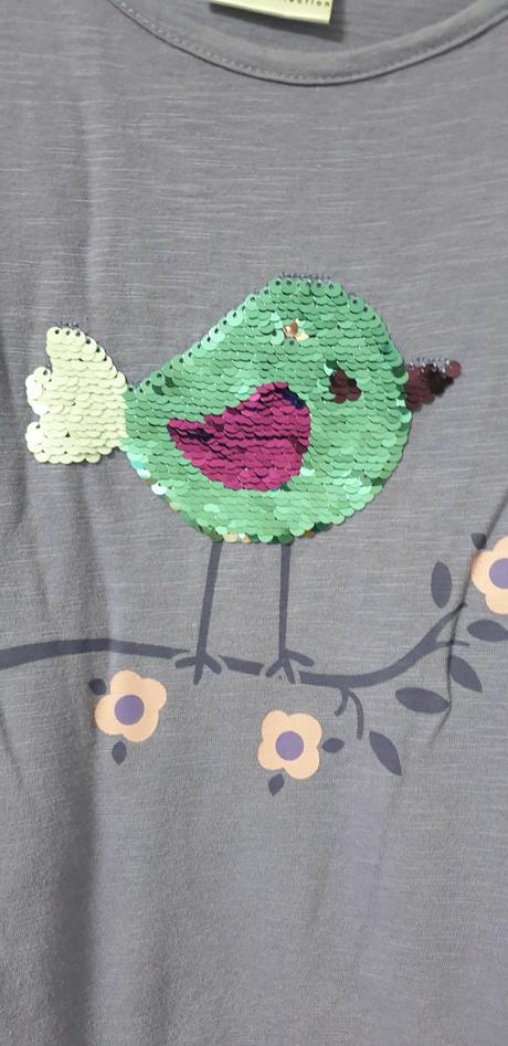 Šaty s otáčacími flitrami - vtáčik, bonprix,128