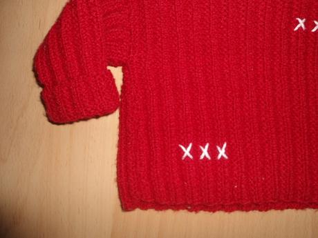 Cerveny sveter - darujem k objednavke, 50