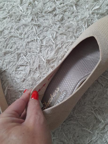 Látkové elastické balerínky, skechers,36