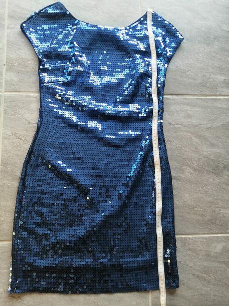 Flitrové pružné šaty asos, vm, kráľovská modrá, m