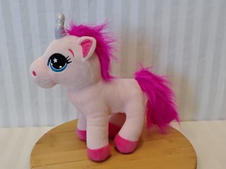 Plyšový jednorožec s trblietavým rohom, 27 cm,