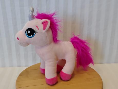 Plyšový jednorožec s trblietavým rohom, 27 cm,