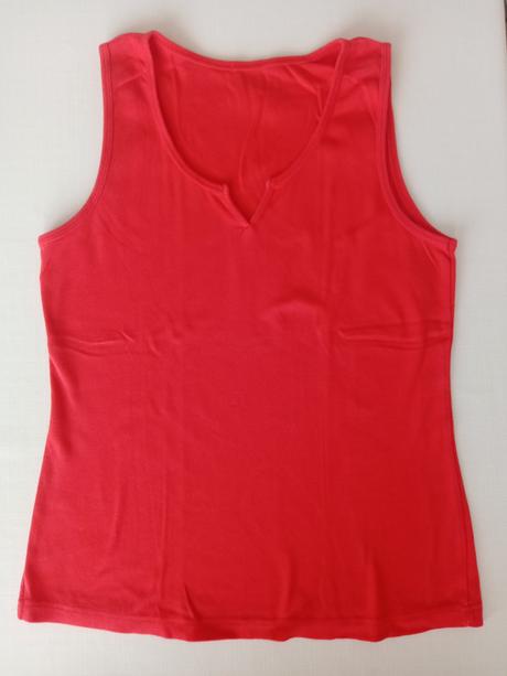 Bavlnené červené tričko bez rukávov, l