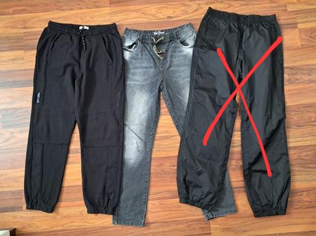 2x nohavice - rifle teplaky, 158–170
