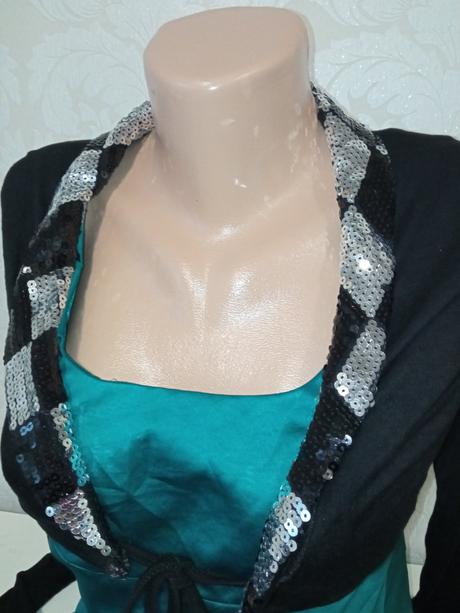 Dámske čierne bolerko s flitrami veľk.s/m, s