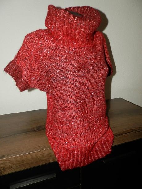 Tmavočervený melírovaný svetrík, 40