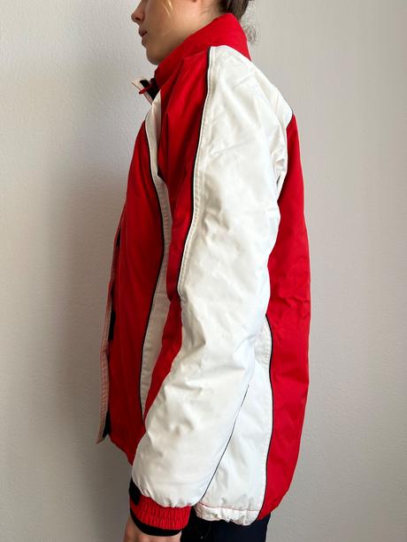 Červeno-biela nepremokavá bunda, m