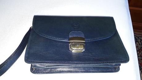 Petrolejová kožená clutch kabelka,