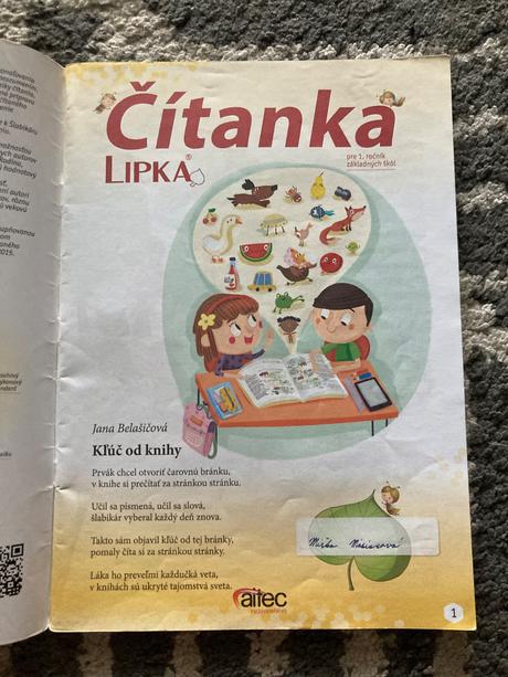Čítanka lipka pre prvý ročník zš, 
