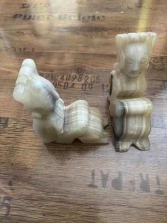 Pár aztéckych onyxových zarážok vintage, 