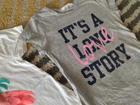 Tričká plameniak a nápis 146/152, h&m,146