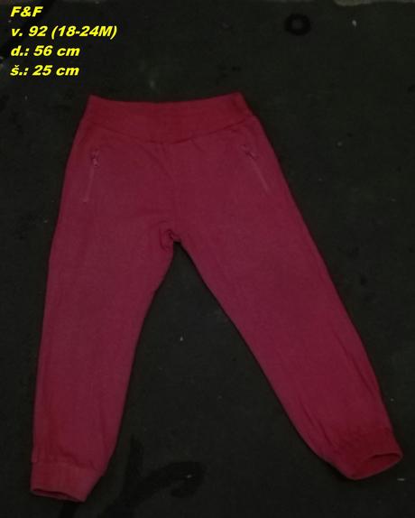 Tepláky so zipsami, f&f,92
