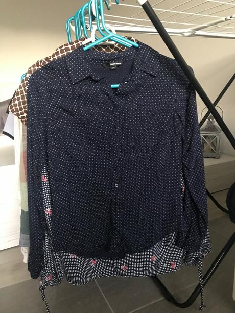 Krásna tmavomodrá bodkovaná blúzka, tally weijl,xs