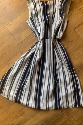 Pruhované modro-biele šaty na hrubé ramienka, f&f,xl