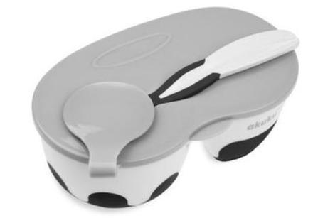 Akuku a0428 dvojkomorová miska čierno/biela,