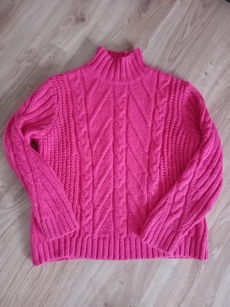 Hrubší cyklámenový sveter, marks & spencer,l