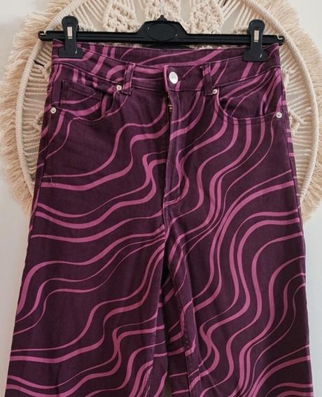 Široké vzorované džínsy h&m, h&m,l