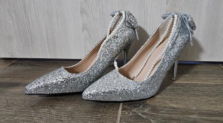 Strieborné lodičky shein, 40