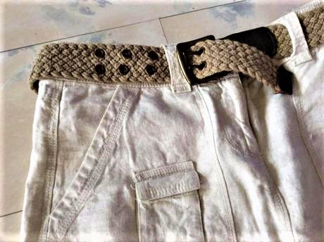 Ľanová naturálna sukňa, h&m,m