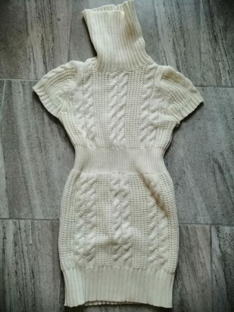 Maslovobiele pletené šaty luxero s vlnou,vs-m, m
