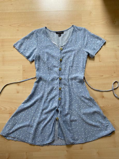 Modré bodkované šaty, primark,xs