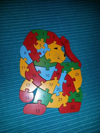 Drevená skladačka lev, 