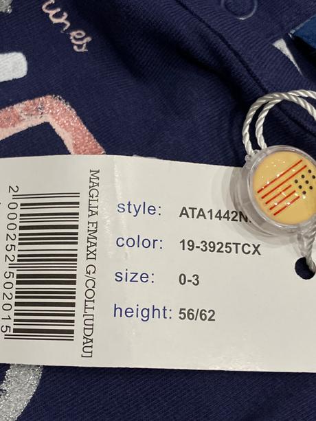 Dievčenské šaty dlhý rukáv so srdiečkami 0-3mes., original marines,56