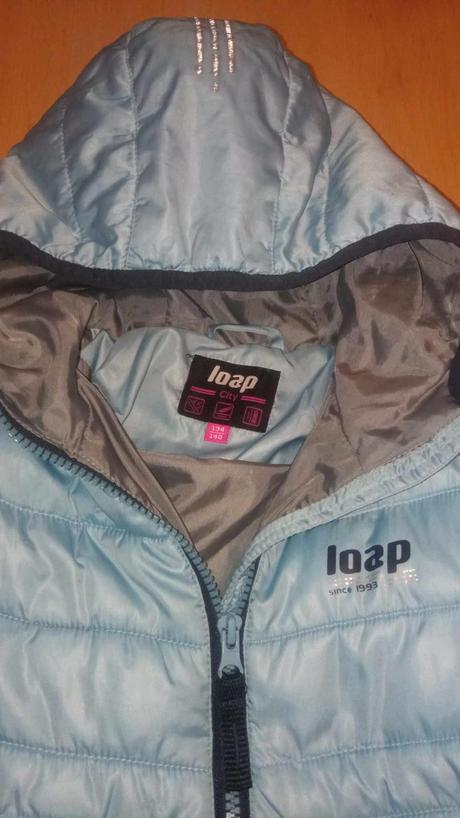 Zimná belasá bundička loap 134/140, 140