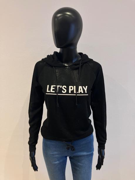 Dámsky čierny sveter s nápisom (m), m