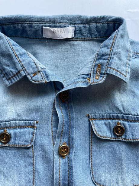 Tenká bavlnená košieľka riflového vzhľadu, 92