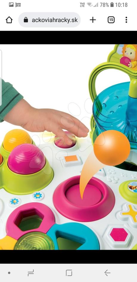 Didaktický hrací stolček smoby,