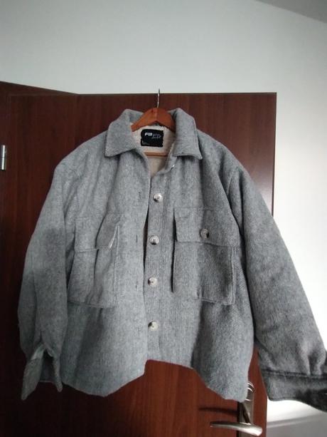 Zimný kabátik oversize, fishbone,l