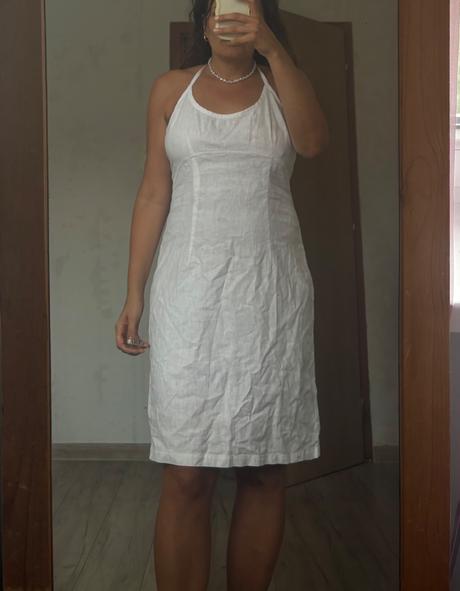 Biele šaty ľanová zmes, 40