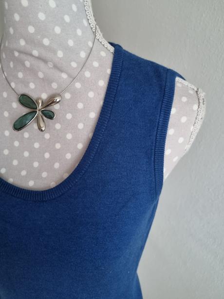 Modrá pletená vesta 38, 38