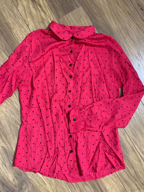 Červená košela/srdiečkovaná, m