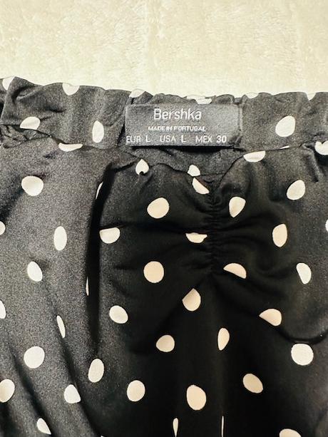 Nohavicový komplet s croptopom čiernobiely, bershka,l / m