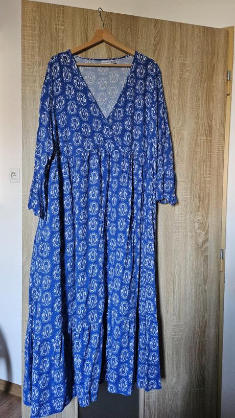 Kaftanové šaty, modré, bonprix,48