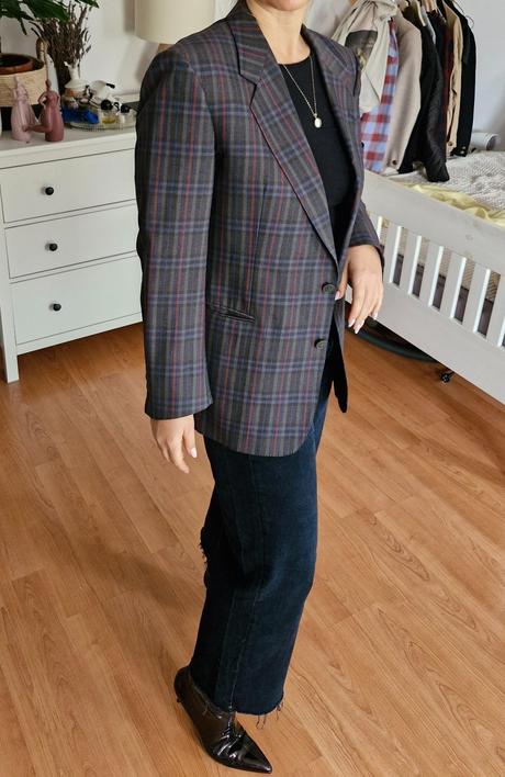 Vintage vlnené sako, l