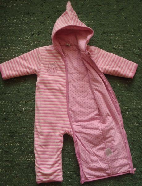 Teplý podšitý overal s rukavičkami, 74