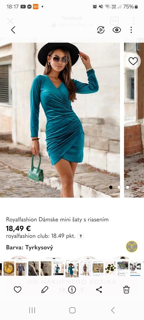 Šaty smaragdovo zelené, s