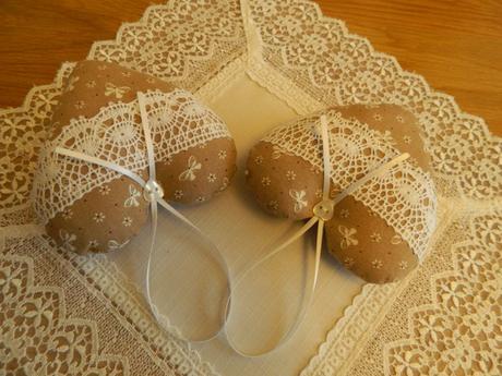 Látkové srdiečka na zavesenie 11cm x 11cm, 