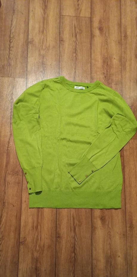 Limetkový tenší pulóver xxl so zlatými gombíkmi, sinsay,xxl