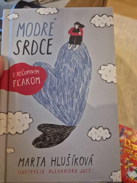 Modre srdce s kecupovym flakom. posta v cene.,