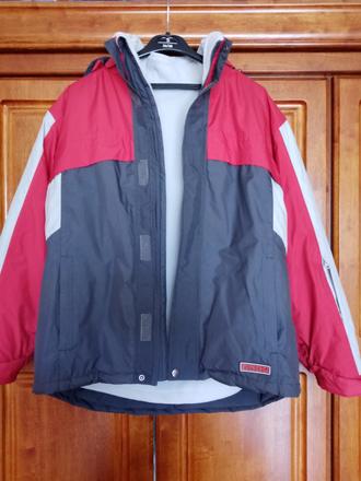 Lyžiarska bunda s flísovou bundou a kapucňou, l