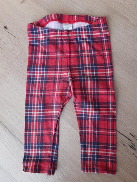 Vianočné kárované legíny, h&m,80
