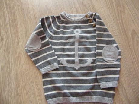 Svetrík s kotvou - top stav, h&m,86