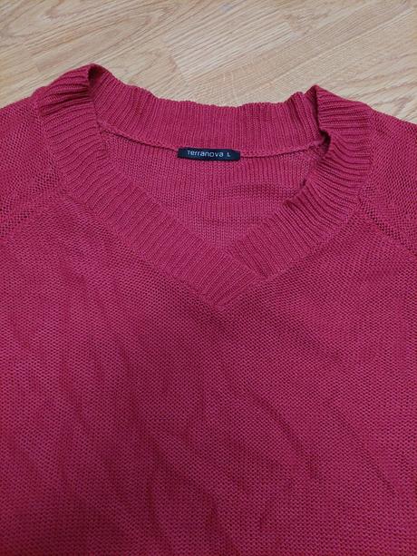 Vinovo cerveny sveter, terranova,l