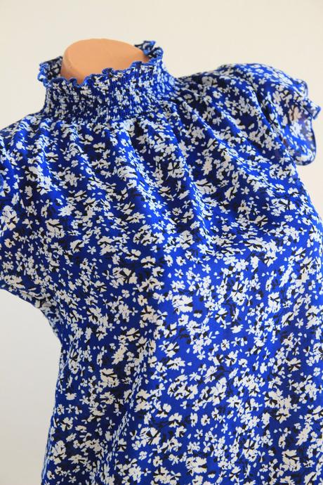 Modrý kvetinový top, xs, xs